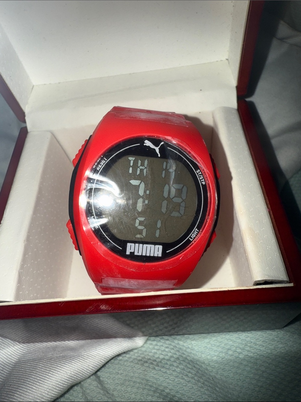 Puma Red Unisex Digital Sport Watch